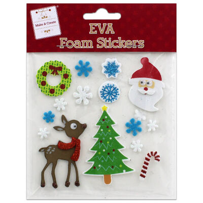 Christmas EVA Foam Stickers: Pack of 16 image number 1