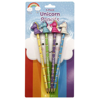Unicorn Pencils With Toppers - 4 Pack image number 1