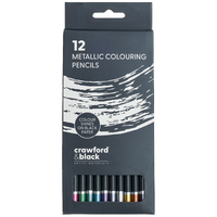 Crawford & Black Metallic Colouring Pencils: Pack of 12