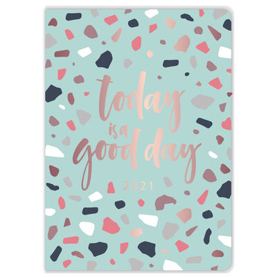 A5 Green Terrazzo 2021 Day a Page Diary image number 1