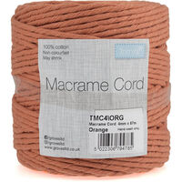 Trimits: Burnt Orange Cotton Macrame Cord 87m x 4mm