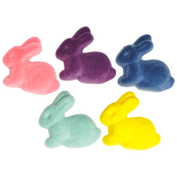 Neon Faux Fur Easter Bunny Decorations: Pack of 5