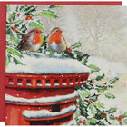 Glitter Robin And Postbox Premium Christmas Cards: Pack Of 10 image number 1