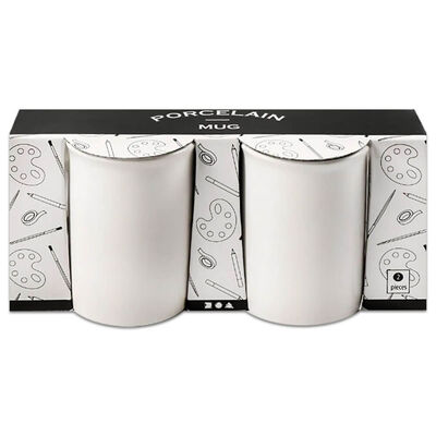 Small White Porcelain Mug: Pack of 2 image number 1