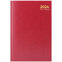 A4 2024 Hardcase Day a Page Diary: Red