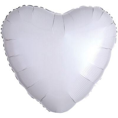 17 Inch White Heart Helium Balloon image number 1