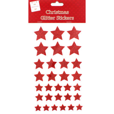 Christmas Glitter Star Stickers: Assorted image number 1