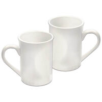 Small White Porcelain Mug: Pack of 2