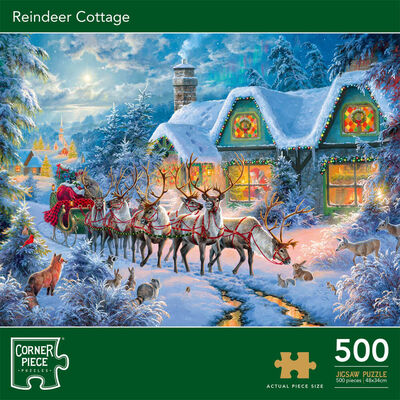 Reindeer Cottage 500 Piece Jigsaw Puzzle image number 1