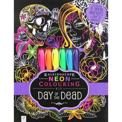 Kaleidoscope Neon Colouring Kit: Day of the Dead image number 1