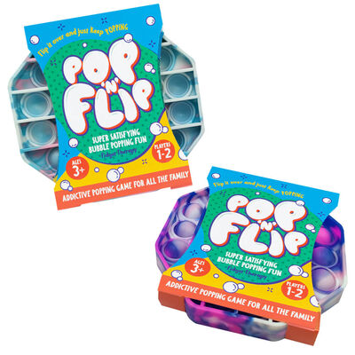 Pop ‘N’ Flip Bubble Popping Fidget Game: Assorted Tie-Dye Pink Octagon image number 3