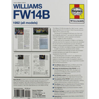 Haynes: Williams FW14B image number 3
