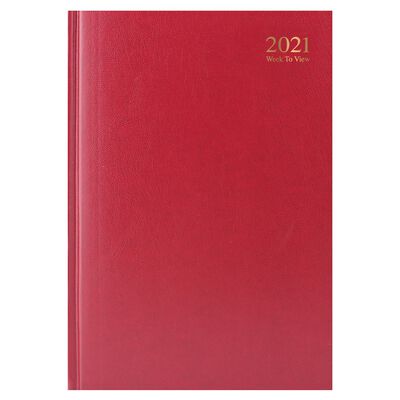 A4 Red 2021 Week To View Diary image number 1