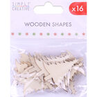 Wooden Christmas Tree Shapes - 16 Pack image number 1