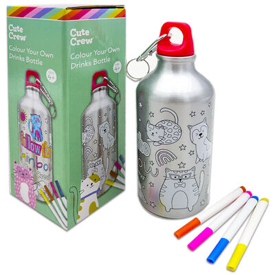 Colour Your Own Drinks Bottle: Cute Crew image number 1