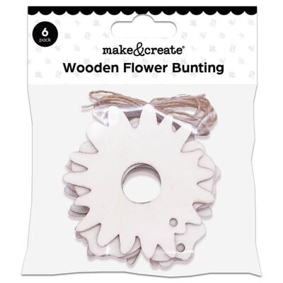 Wooden Flower Bunting image number 1