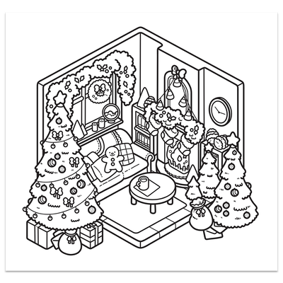 Cute & Cosy: Christmas Colouring Book image number 4