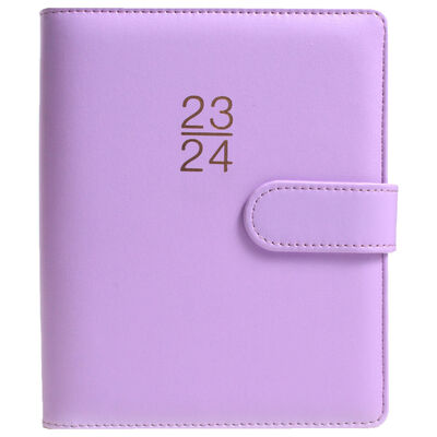 A5 PU Purple 2023-2024 Day a Page Academic Diary image number 1