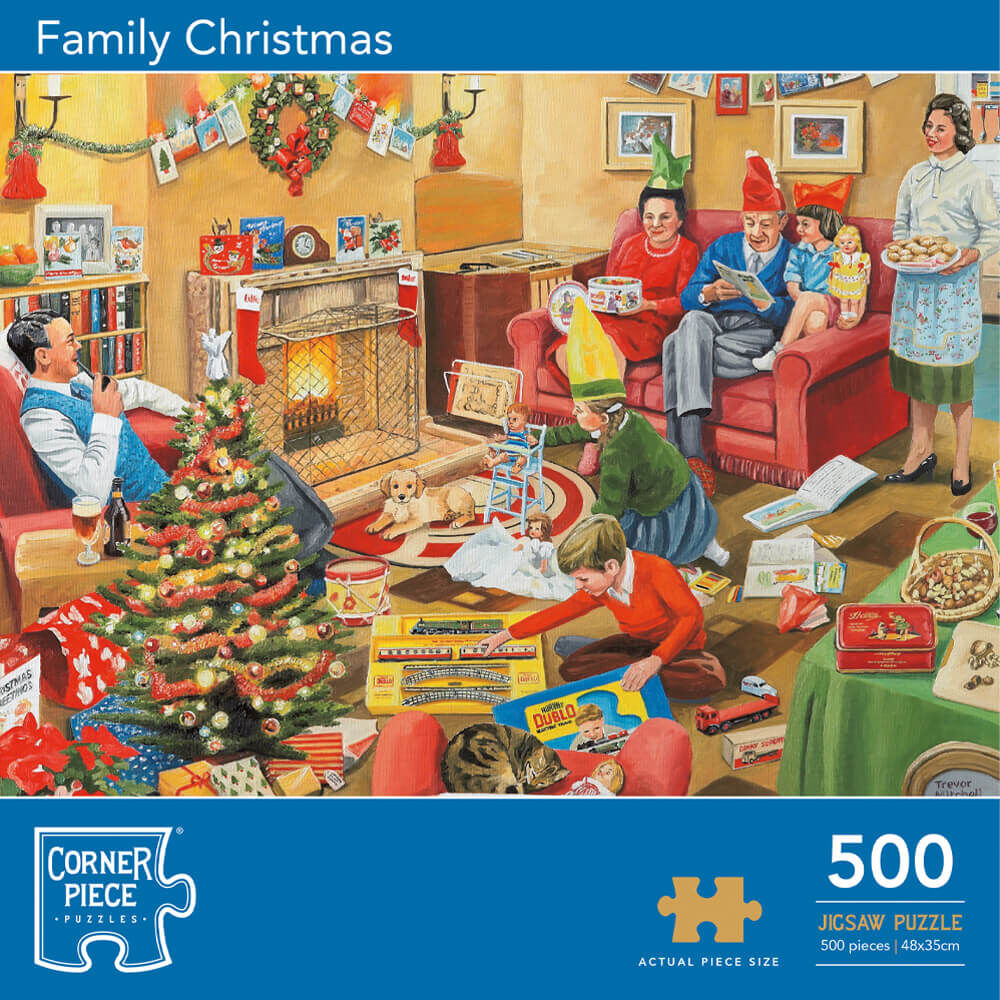 500 Teile Puzzle 'Chaos At Christmas Lunch' – Für Erwachsene & Familien, Made In UK