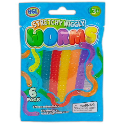 Stretchy Wiggly Worms: Pack of 6 image number 1