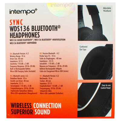 Intempo Wireless Superior Sound Bluetooth Headphones image number 4