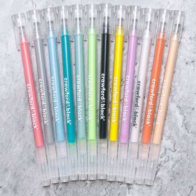 Crawford & Black Acrylic Pastel Gel Pens: Pack of 12 image number 2