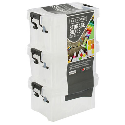 0.2L Stackable Storage Boxes - Set of 3 image number 1