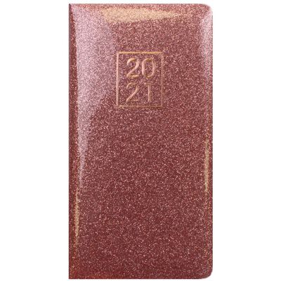 Pink Glitter 2021 Slim Week to View Pocket Diary image number 1