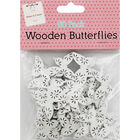 60 Wooden Butterflies - White image number 1