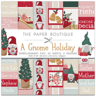 A Gnome Holiday Embellishment Paper Pad: 8 x 8 Inches image number 1
