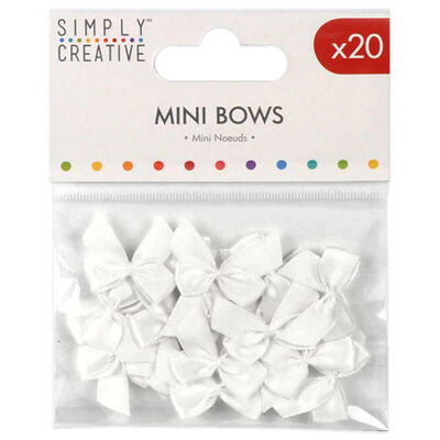 White Mini Bows: Pack of 20 image number 1