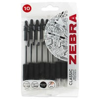 Black Z-Grip Smooth Ball Retractable Pen: Pack of 10