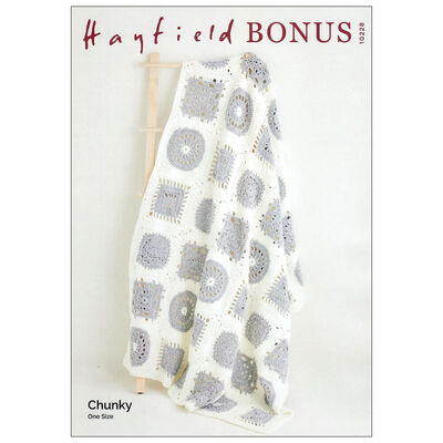 Hayfield Bonus Chunky: Noughts and Crosses Blanket Crochet Pattern 10228 image number 1