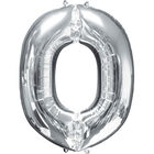 34 Inch Silver Letter O Helium Balloon image number 1