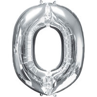 34 Inch Silver Letter O Helium Balloon