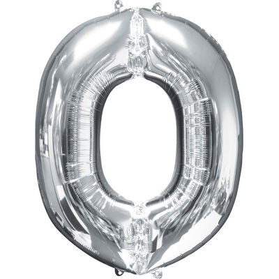34 Inch Silver Letter O Helium Balloon image number 1