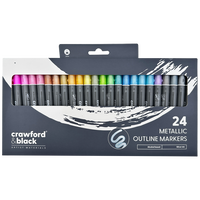 Crawford & Black 24 Metallic Outline Markers