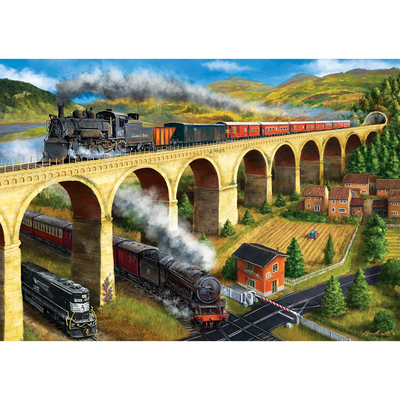 Train on the Viaduct 1000 Piece Jigsaw Puzzle image number 2