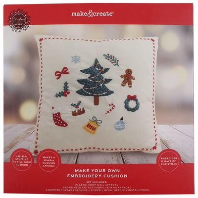 Make Your Own Christmas Embroidery Cushion image number 1