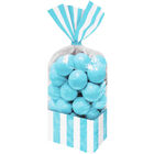 10 Blue Striped Cellophane Favour Bags image number 1