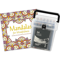 Mindfulness Colouring Book and Pen Bundle