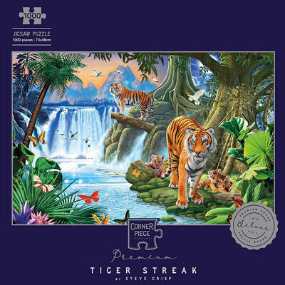 Tiger Streak 1000 Piece Silver-Foiled Premium Jigsaw Puzzle image number 1