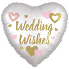 18 Inch Wedding Wishes Heart Helium Balloon image number 1