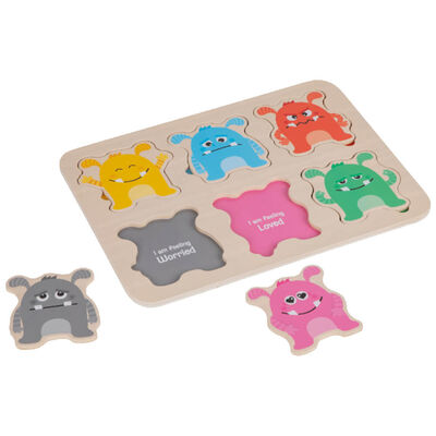 PlayWorks Wooden Emotion Monsters Puzzle image number 3