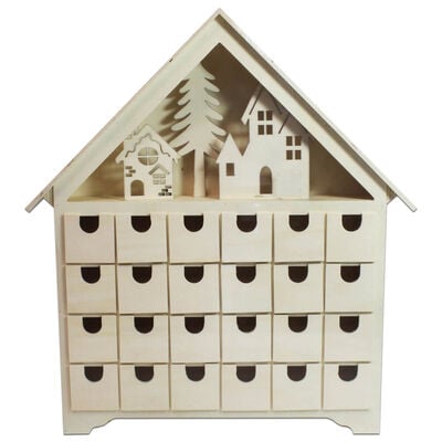 Wooden Cut-Out House Advent Calendar image number 2
