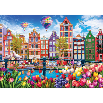 Amsterdam Canal 1000 Piece Jigsaw Puzzle image number 2