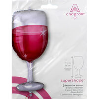 31 Inch Rose Wine Glass Super Shape Helium Balloon