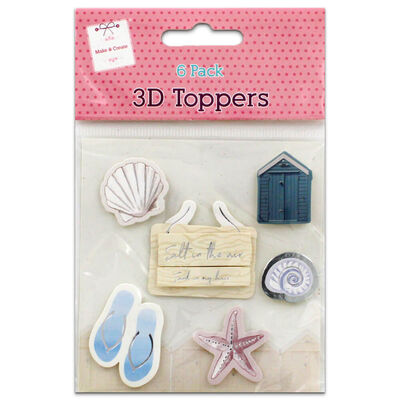 3D Beach Toppers: Pack of 6 image number 1