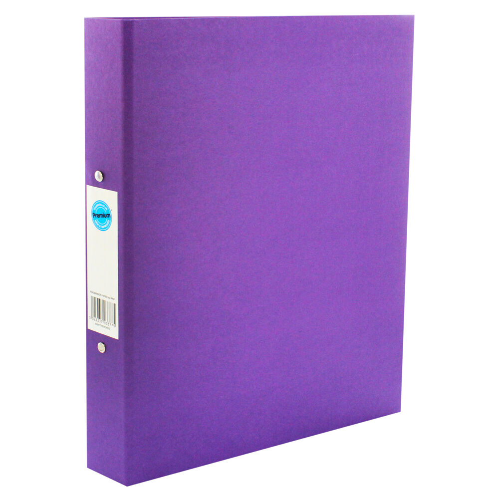 Pack of 3 Indigo A4 2 Ring Binder File Folder Purple