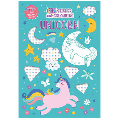 Unicorn Gem Sticker and Colouring Book image number 1